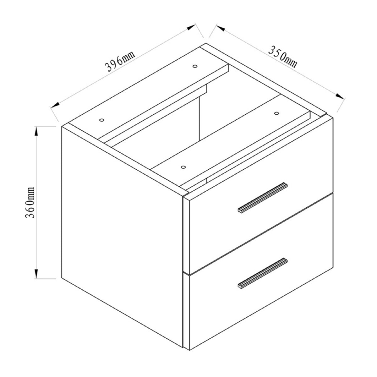 Set de 2 Cajones para Escritorio Blanco