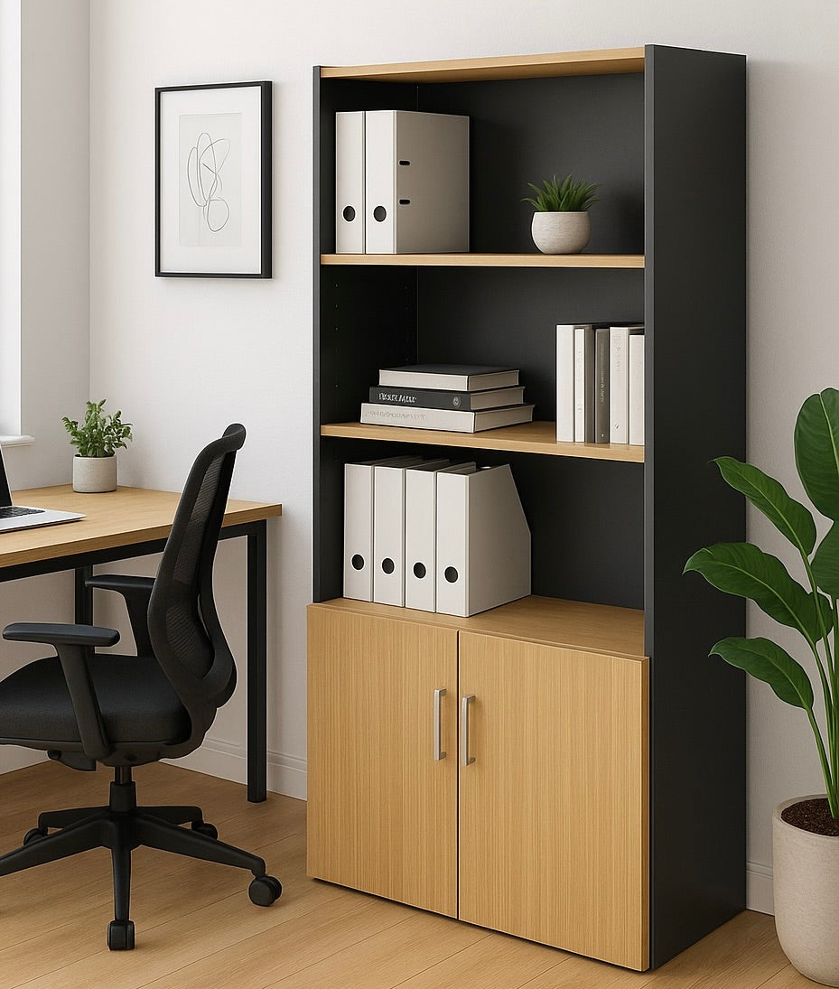 Librero 4 Repisas con Puertas 1800