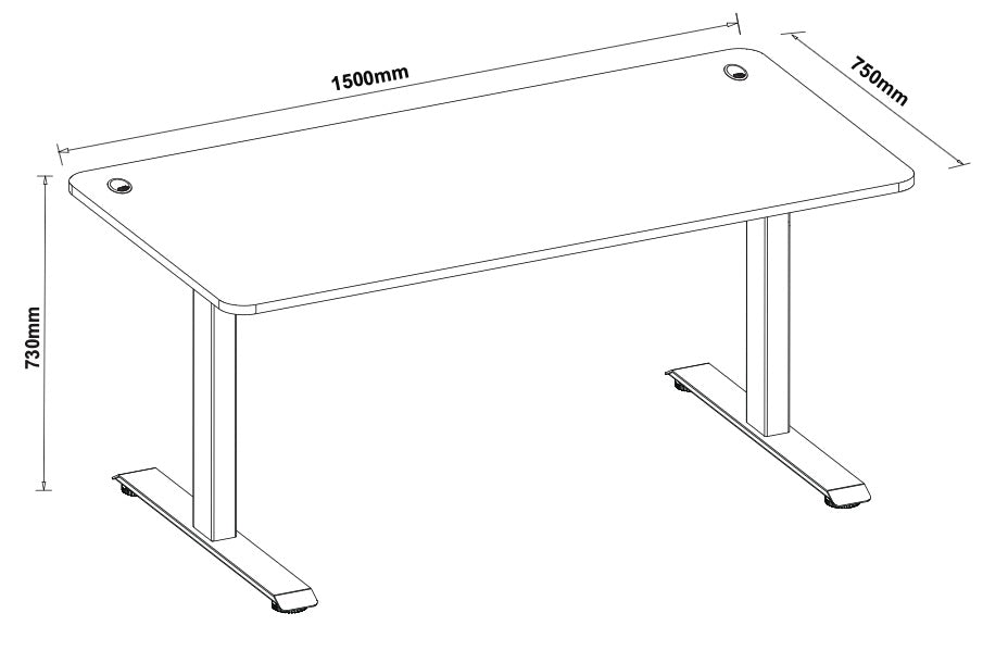 Escritorio de Trabajo con Patas de Metal 1500