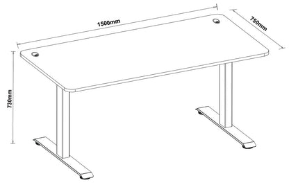 Escritorio de Trabajo con Patas de Metal 1500