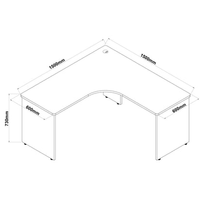 Escritorio de trabajo en L 1500 Blanco