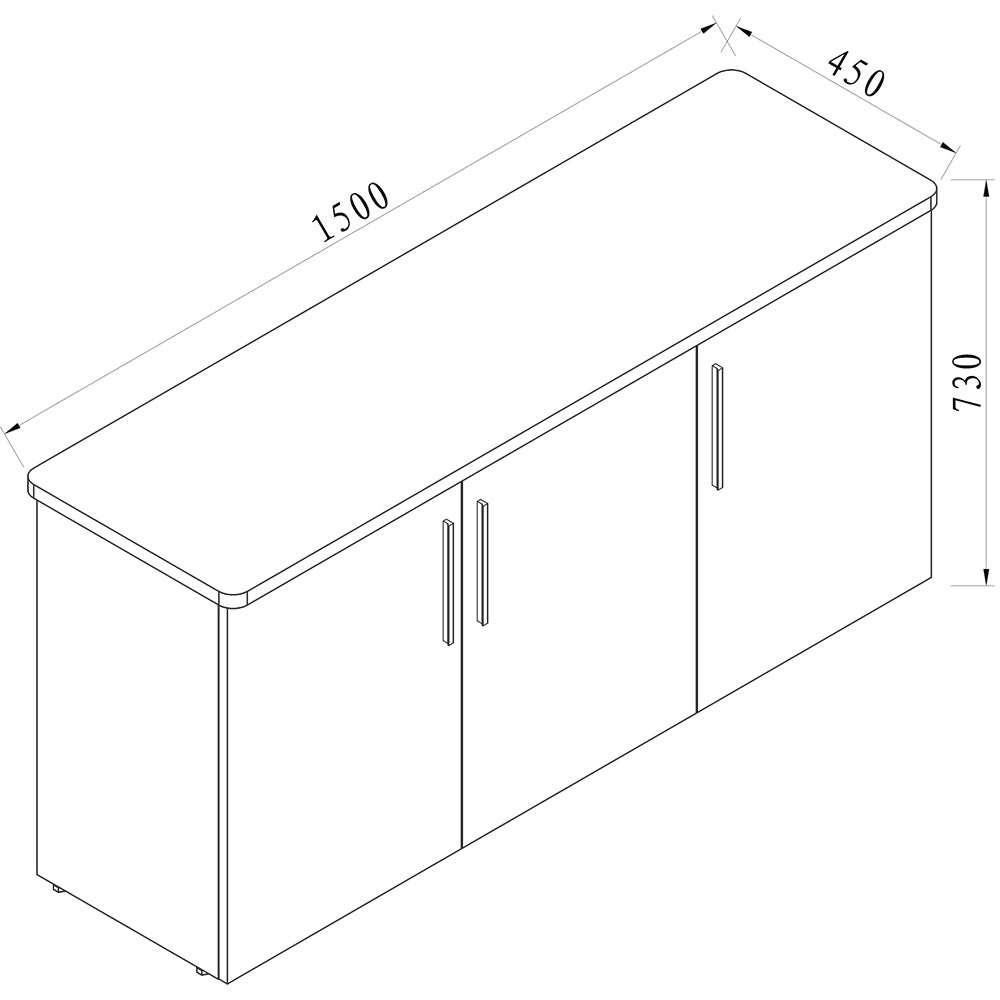 Credenza con 3 Puertas 1500