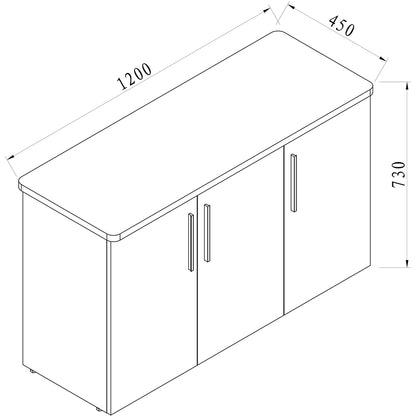Credenza con 3 Puertas 1200