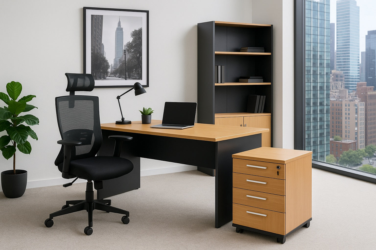 Librero 4 Repisas con Puertas 1800