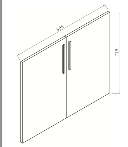 Set de 2 puertas para librero 1800